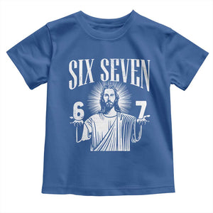 Funny Jesus 67 Toddler T Shirt God Six Seven Meme Religious Christian TS11 Royal Blue Print Your Wear