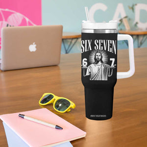 Funny Jesus 67 Tumbler With Handle God Six Seven Meme Religious Christian TS11 Print Your Wear