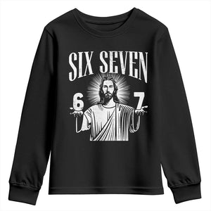 Funny Jesus 67 Youth Sweatshirt God Six Seven Meme Religious Christian TS11 Black Print Your Wear
