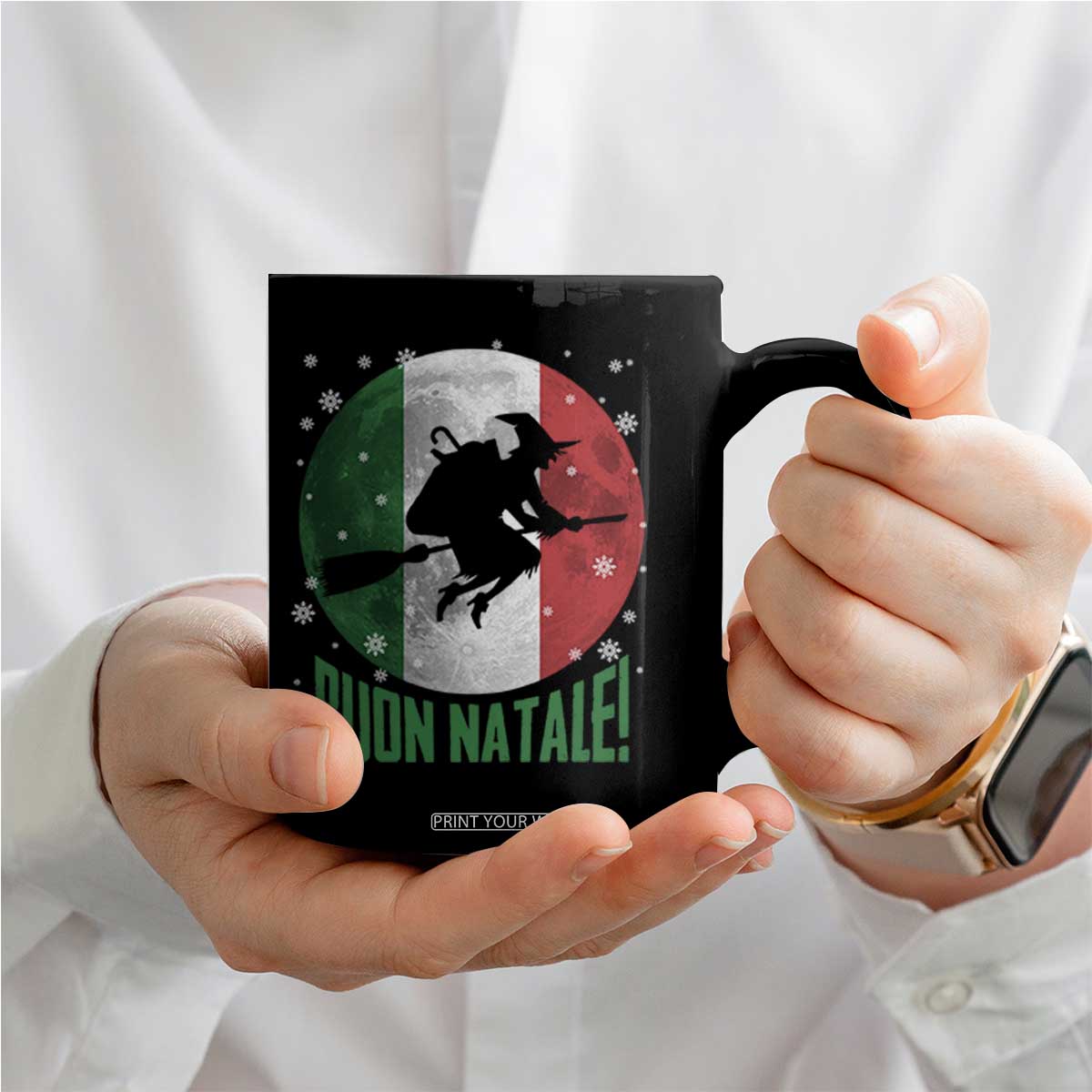Buon Natale Italian Christmas Coffee Mug La Befana Italian Folklore Witch TS11 Print Your Wear
