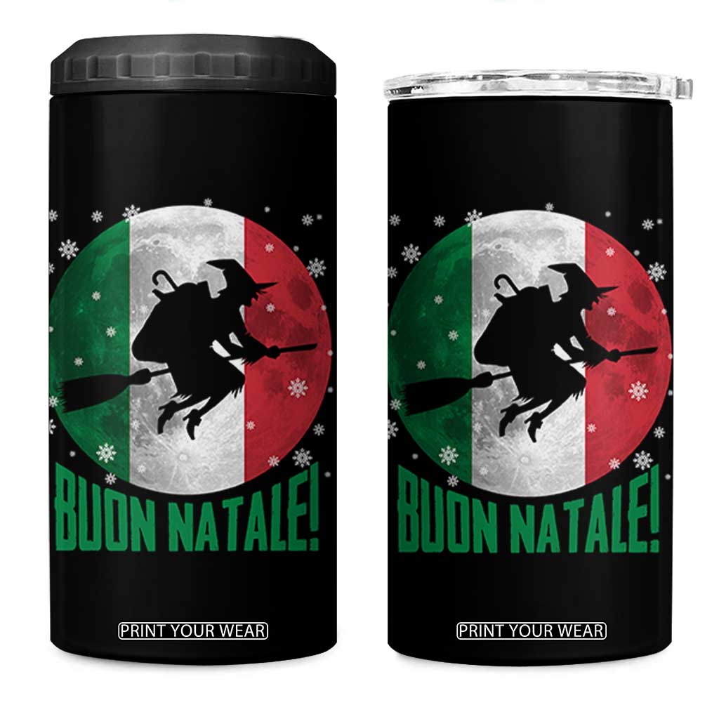 Buon Natale Italian Christmas 4 in 1 Can Cooler Tumbler La Befana Italian Folklore Witch TS11 One Size: 16 oz Black Print Your Wear