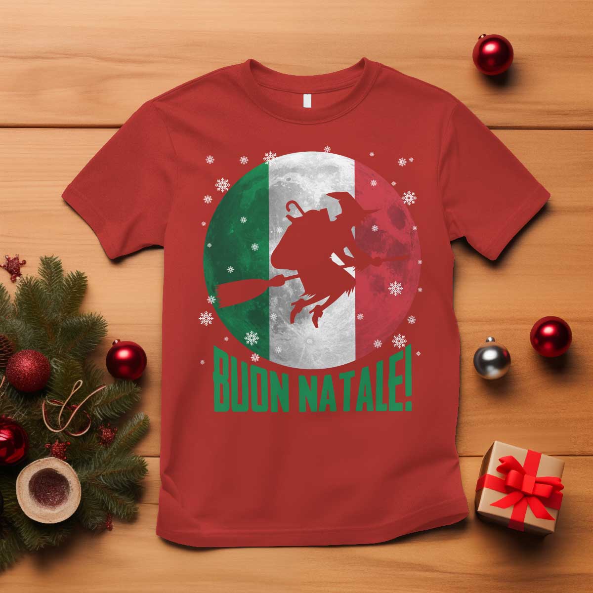 Buon Natale Italian Christmas T Shirt La Befana Italian Folklore Witch TS11 Red Print Your Wear