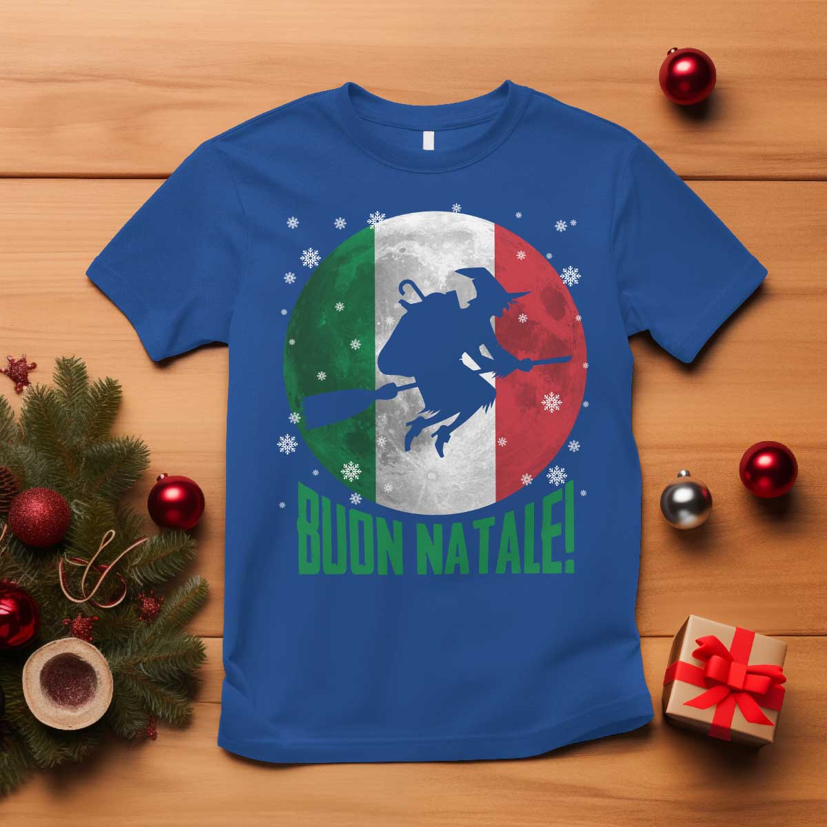 Buon Natale Italian Christmas T Shirt La Befana Italian Folklore Witch TS11 Royal Blue Print Your Wear