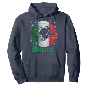 Buon Natale Italian Christmas Hoodie La Befana Italian Folklore Witch TS11 Navy Print Your Wear