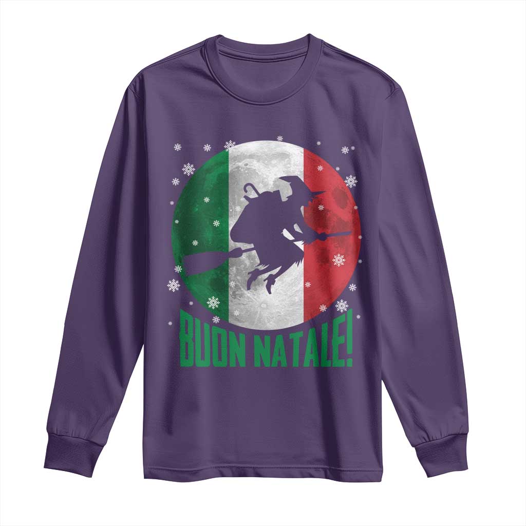 Buon Natale Italian Christmas Long Sleeve Shirt La Befana Italian Folklore Witch TS11 Purple Print Your Wear