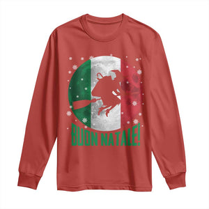 Buon Natale Italian Christmas Long Sleeve Shirt La Befana Italian Folklore Witch TS11 Red Print Your Wear