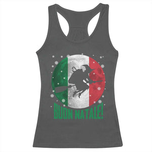 Buon Natale Italian Christmas Racerback Tank Top La Befana Italian Folklore Witch TS11 Dark Heather Print Your Wear