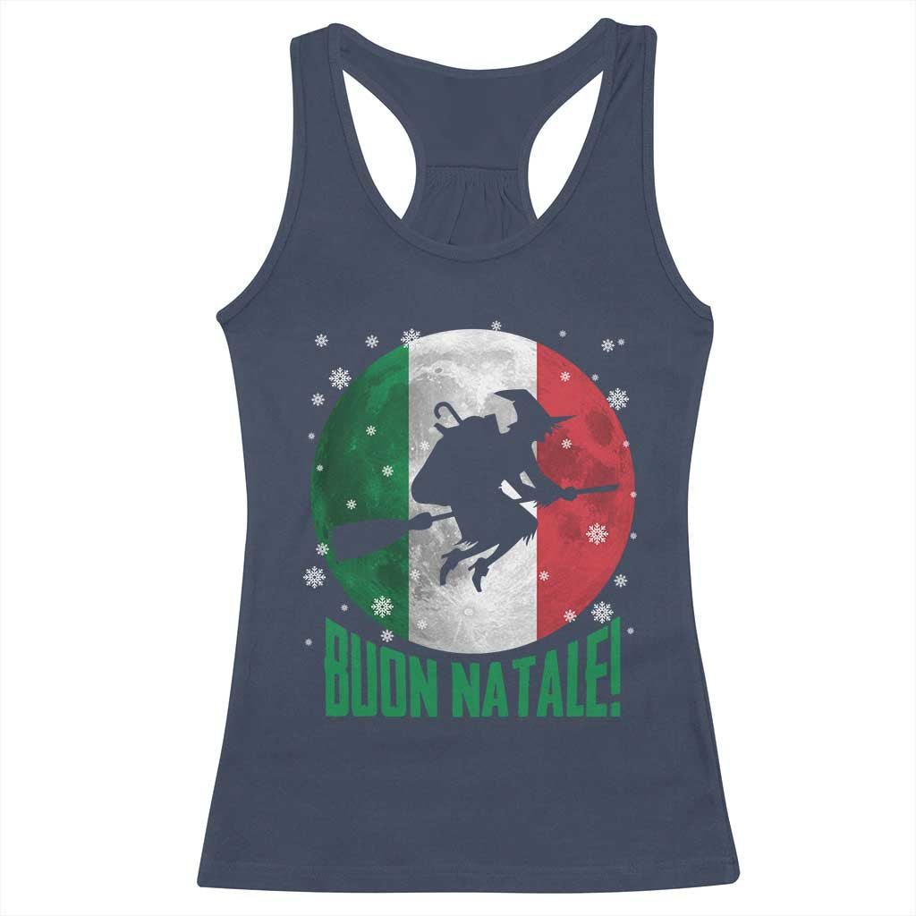 Buon Natale Italian Christmas Racerback Tank Top La Befana Italian Folklore Witch TS11 Navy Print Your Wear