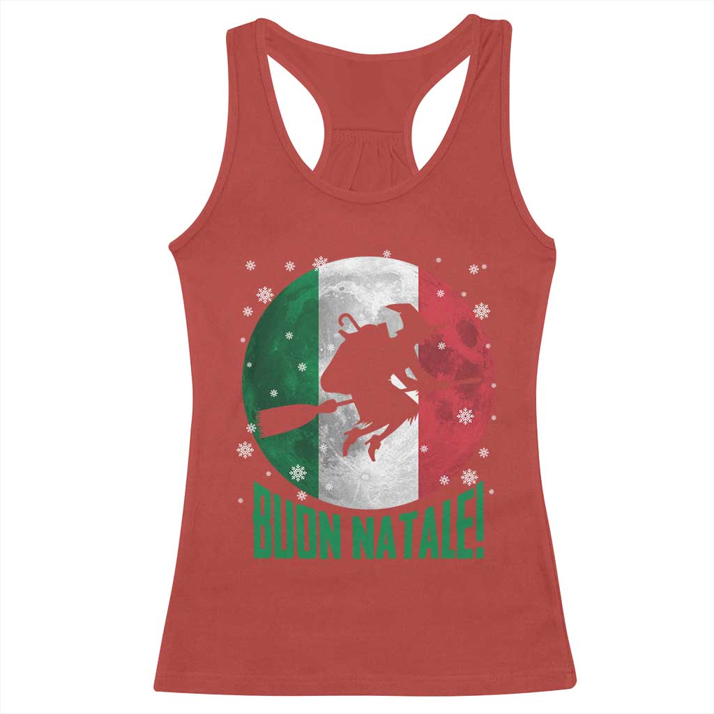 Buon Natale Italian Christmas Racerback Tank Top La Befana Italian Folklore Witch TS11 Red Print Your Wear
