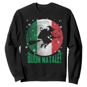 Buon Natale Italian Christmas Sweatshirt La Befana Italian Folklore Witch TS11 Black Print Your Wear