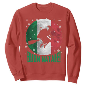 Buon Natale Italian Christmas Sweatshirt La Befana Italian Folklore Witch TS11 Red Print Your Wear