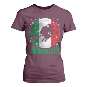 Buon Natale Italian Christmas T Shirt For Women La Befana Italian Folklore Witch TS11 Maroon Print Your Wear