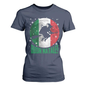 Buon Natale Italian Christmas T Shirt For Women La Befana Italian Folklore Witch TS11 Navy Print Your Wear