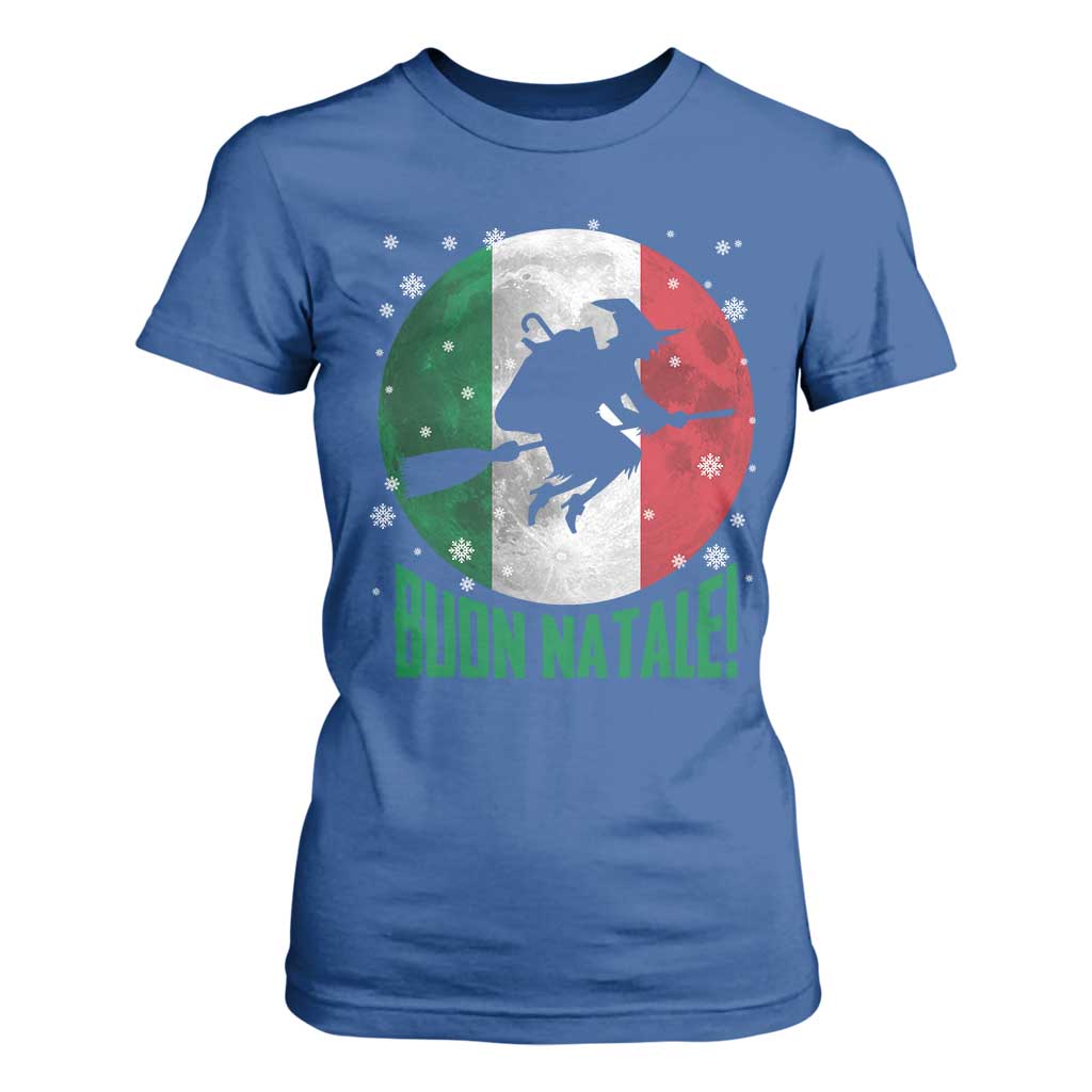 Buon Natale Italian Christmas T Shirt For Women La Befana Italian Folklore Witch TS11 Royal Blue Print Your Wear