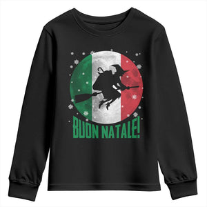 Buon Natale Italian Christmas Youth Sweatshirt La Befana Italian Folklore Witch TS11 Black Print Your Wear