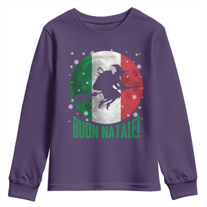 Buon Natale Italian Christmas Youth Sweatshirt La Befana Italian Folklore Witch TS11 Purple Print Your Wear