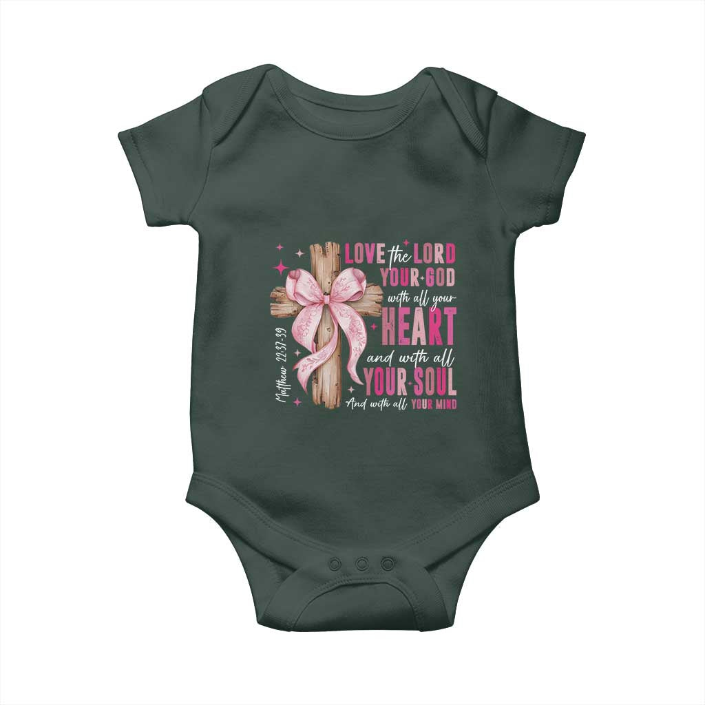 Christian Religious God Baby Onesie Love The Lord Your God With All Your Heart Bible Valentine's Day TS11 Print Your Wear