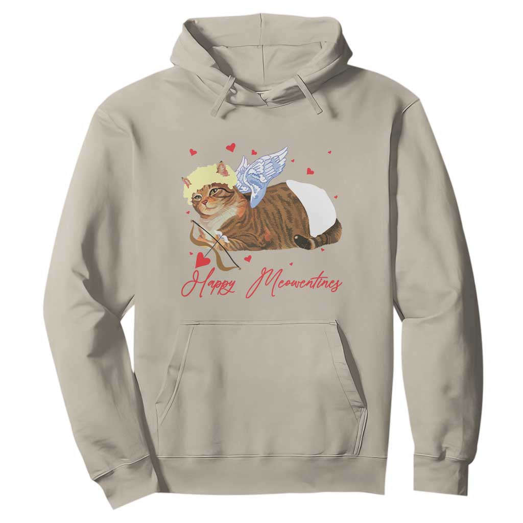 Funny Valentine's Day Cupid Cat Hoodie Happy Meowentines TS11 Sand Print Your Wear