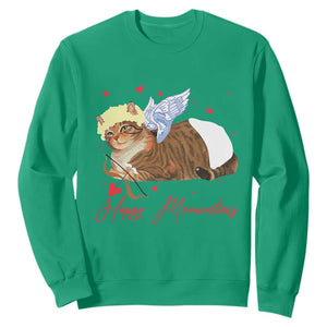 Funny Valentine's Day Cupid Cat Sweatshirt Happy Meowentines TS11 Irish Green Print Your Wear