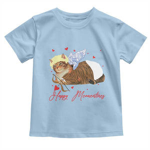 Funny Valentine's Day Cupid Cat Toddler T Shirt Happy Meowentines TS11 Light Blue Print Your Wear