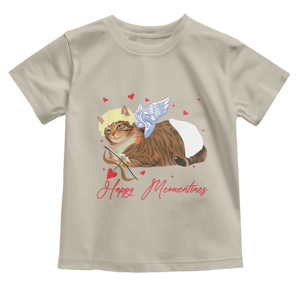 Funny Valentine's Day Cupid Cat Toddler T Shirt Happy Meowentines TS11 Sand Print Your Wear