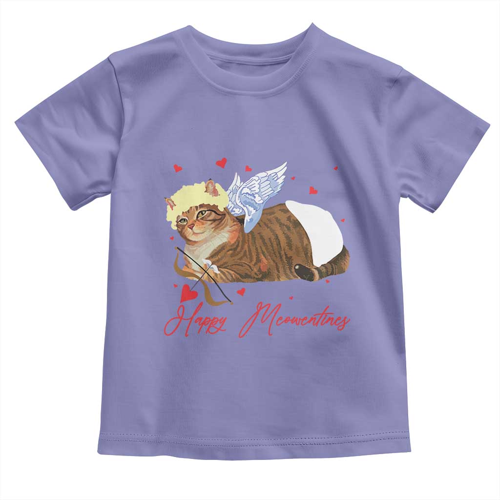 Funny Valentine's Day Cupid Cat Toddler T Shirt Happy Meowentines TS11 Violet Print Your Wear