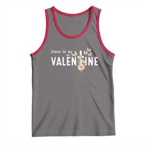 Christian Religious God Valentine's Day Tank Top Jesus Is My Valentine Rose Flowers TS11 Deep Heather Red Print Your Wear