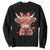 Funny Western Highland Cow Farm Valentine Sweatshirt TS11 Black Print Your Wear