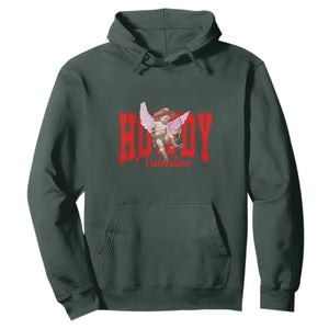 Funny Howdy Valentine Hoodie Valentine's Day Western Cowboy Cupid TS11 Dark Forest Green Print Your Wear