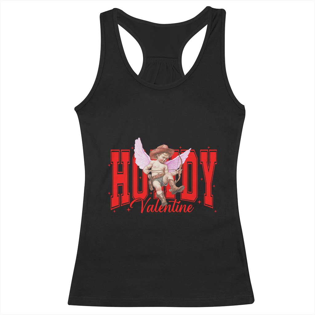 Funny Howdy Valentine Racerback Tank Top Valentine's Day Western Cowboy Cupid TS11 Black Print Your Wear