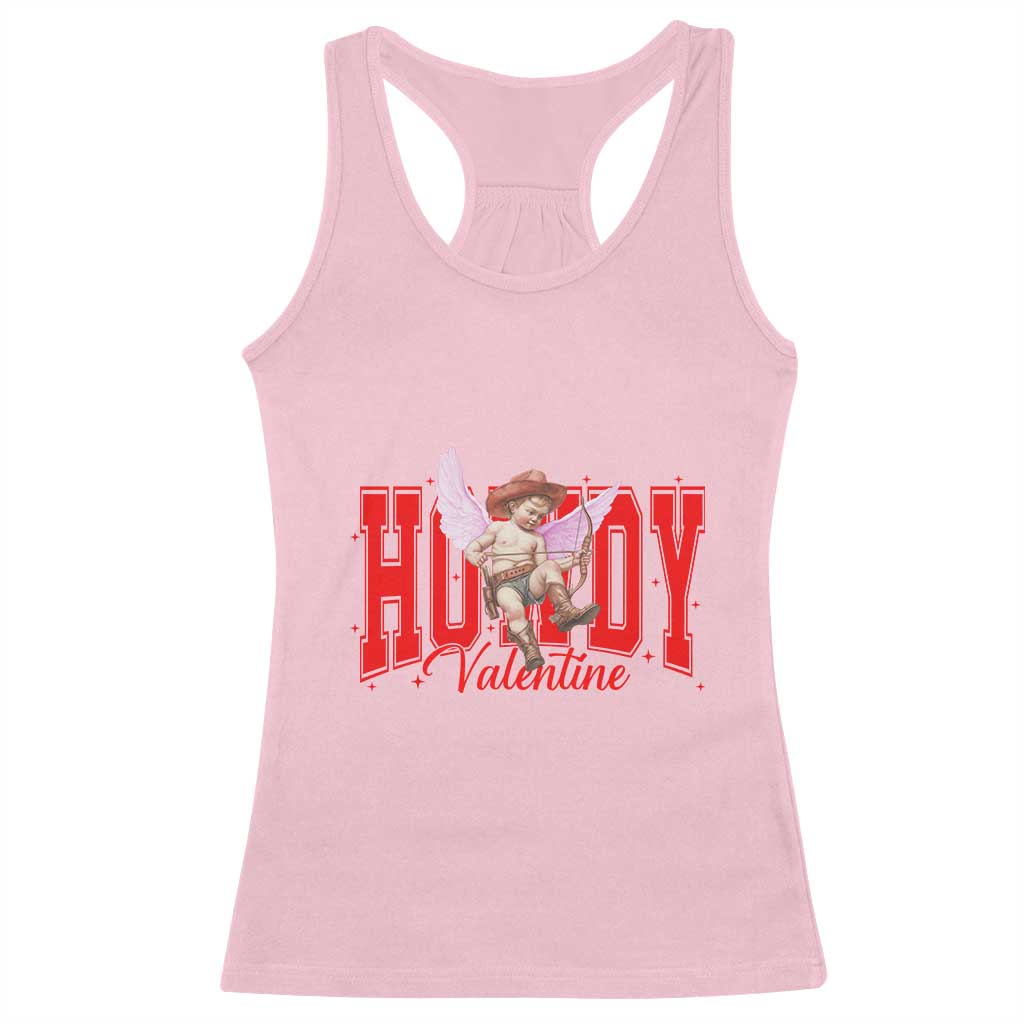 Funny Howdy Valentine Racerback Tank Top Valentine's Day Western Cowboy Cupid TS11 Light Pink Print Your Wear
