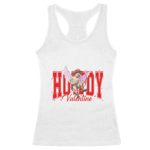 Funny Howdy Valentine Racerback Tank Top Valentine's Day Western Cowboy Cupid TS11 White Print Your Wear