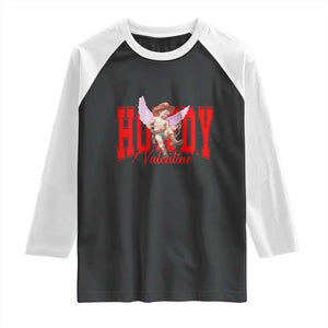 Funny Howdy Valentine Raglan Shirt Valentine's Day Western Cowboy Cupid TS11 Black White Print Your Wear