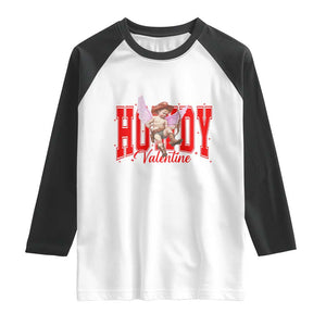 Funny Howdy Valentine Raglan Shirt Valentine's Day Western Cowboy Cupid TS11 White Black Print Your Wear