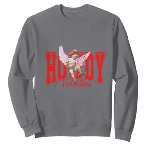 Funny Howdy Valentine Sweatshirt Valentine's Day Western Cowboy Cupid TS11 Charcoal Print Your Wear