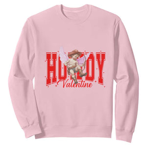 Funny Howdy Valentine Sweatshirt Valentine's Day Western Cowboy Cupid TS11 Light Pink Print Your Wear