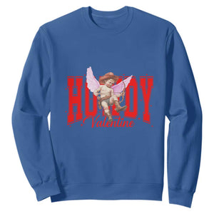 Funny Howdy Valentine Sweatshirt Valentine's Day Western Cowboy Cupid TS11 Royal Blue Print Your Wear