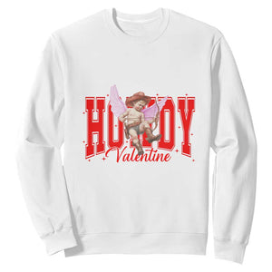 Funny Howdy Valentine Sweatshirt Valentine's Day Western Cowboy Cupid TS11 White Print Your Wear
