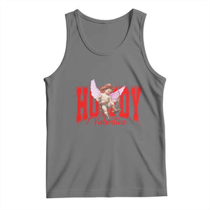 Funny Howdy Valentine Tank Top Valentine's Day Western Cowboy Cupid TS11 Black Heather Print Your Wear