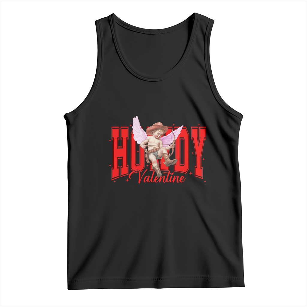 Funny Howdy Valentine Tank Top Valentine's Day Western Cowboy Cupid TS11 Black Print Your Wear