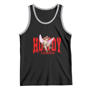 Funny Howdy Valentine Tank Top Valentine's Day Western Cowboy Cupid TS11 Black Athletic Heather Print Your Wear