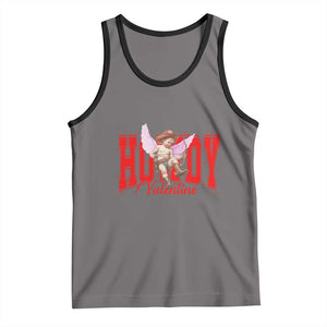Funny Howdy Valentine Tank Top Valentine's Day Western Cowboy Cupid TS11 Deep Heather Black Print Your Wear
