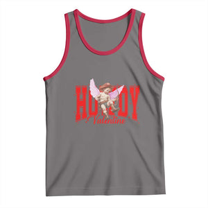 Funny Howdy Valentine Tank Top Valentine's Day Western Cowboy Cupid TS11 Deep Heather Red Print Your Wear