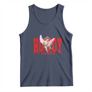 Funny Howdy Valentine Tank Top Valentine's Day Western Cowboy Cupid TS11 Navy Print Your Wear