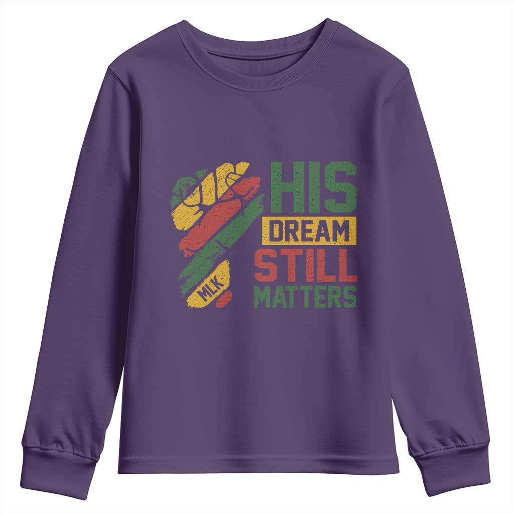 Martin Luther King Jr Youth Sweatshirt His Dream Still Matters MLK Day TS11 Purple Print Your Wear