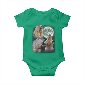 Funny Three Groundhog Moon Groundhog Day Meme Baby Onesie TS11 Irish Green Print Your Wear