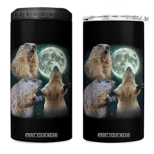 Funny Three Groundhog Moon Groundhog Day Meme 4 in 1 Can Cooler Tumbler TS11 One Size: 16 oz Black Print Your Wear