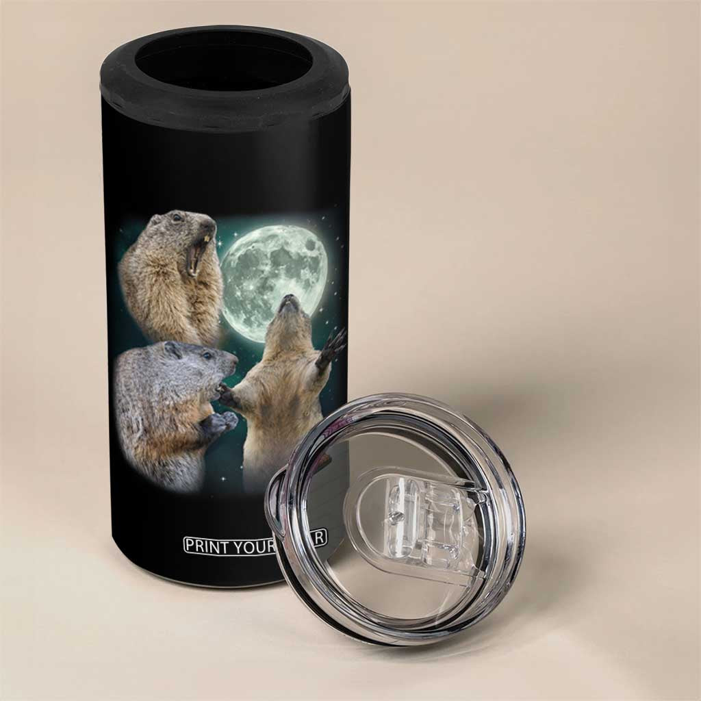 Funny Three Groundhog Moon Groundhog Day Meme 4 in 1 Can Cooler Tumbler TS11 Print Your Wear