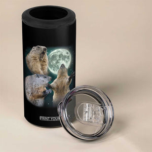 Funny Three Groundhog Moon Groundhog Day Meme 4 in 1 Can Cooler Tumbler TS11 Print Your Wear
