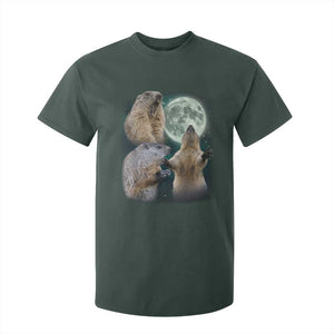 Funny Three Groundhog Moon Groundhog Day Meme T Shirt For Kid TS11 Dark Forest Green Print Your Wear